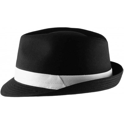 Fedoras Classic Trilby Trilby Hat - Noir-blanc - CW121D60KVZ $32.33