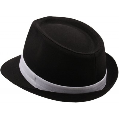 Fedoras Classic Trilby Trilby Hat - Noir-blanc - CW121D60KVZ $32.33