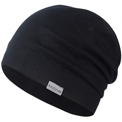 Skullies & Beanies Watch Cap Merino Wool Beanie Hat for Men - Black - CR193THWNSU $21.35