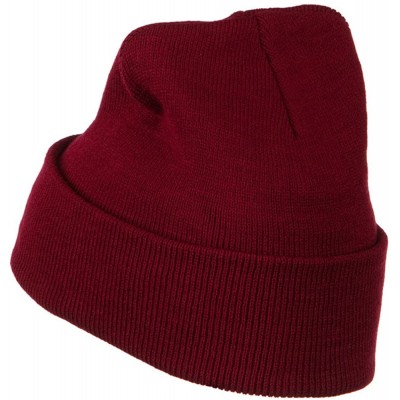 Skullies & Beanies 12 Inch Long Knitted Beanie - Maroon - CM110PMZ4CJ $11.12