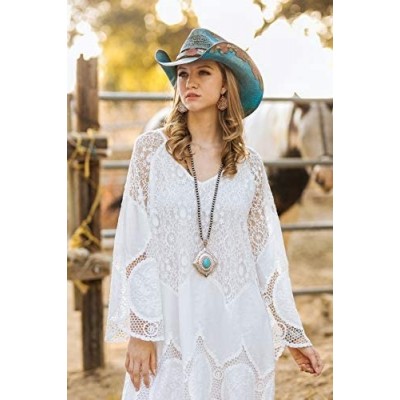 Cowboy Hats Women's Love Story Rose Straw Western Hat - CH18OQT7TQO $61.92