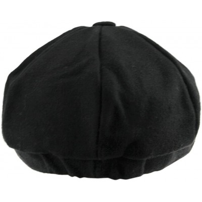 Newsboy Caps Unisex Winter Warm Baker Boy Newsboy Flat Cap Cheviot Tweed Beret Ivy Cabbie Cap Hat - Black - CL128JLJ0PT $10.72