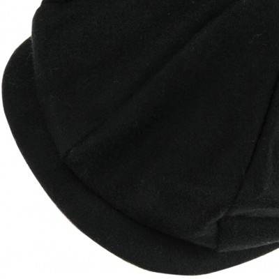 Newsboy Caps Unisex Winter Warm Baker Boy Newsboy Flat Cap Cheviot Tweed Beret Ivy Cabbie Cap Hat - Black - CL128JLJ0PT $10.72