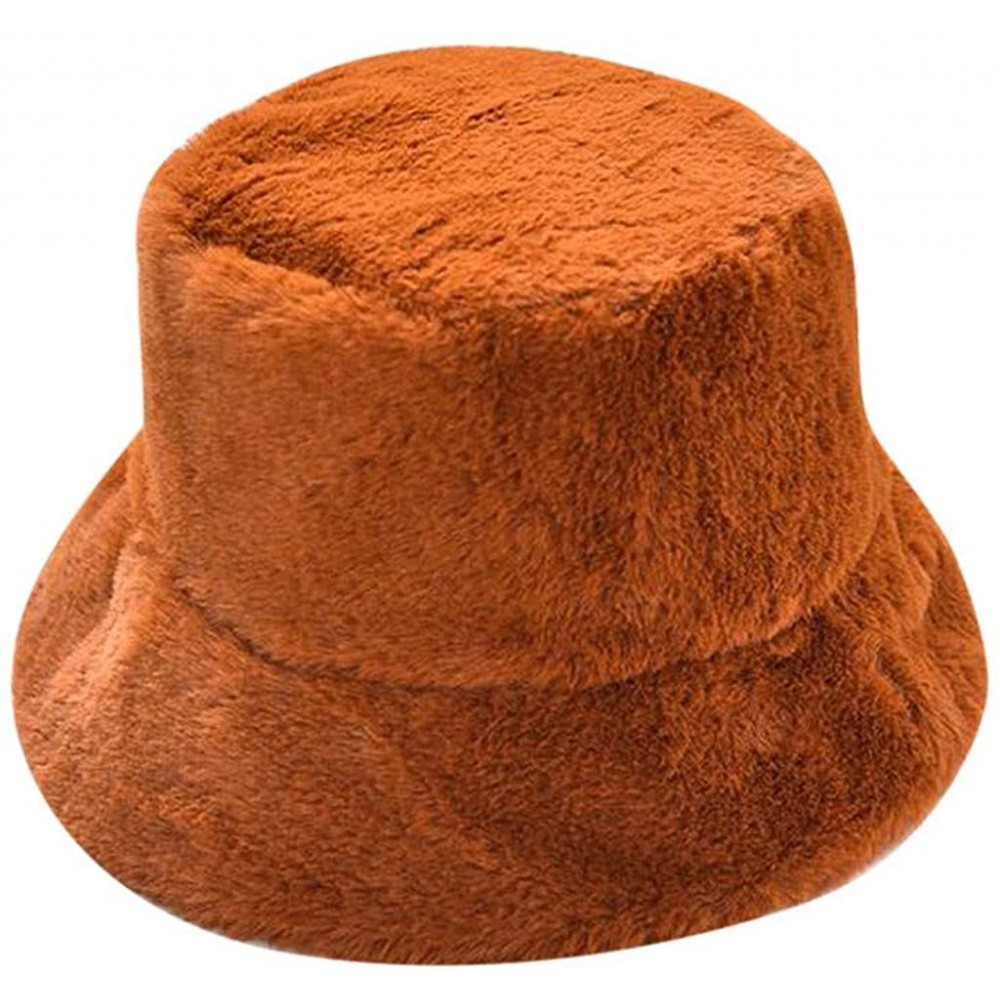 Bucket Hats Winter Bucket NRUTUP Fluffy Windproof - Coffee - CR18Y5GK53Y $13.22