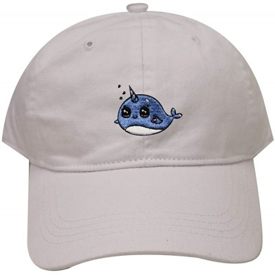 Baseball Caps Whale Unicorn Cotton Baseball Dad Cap - White - CI183XI8RQI $12.48