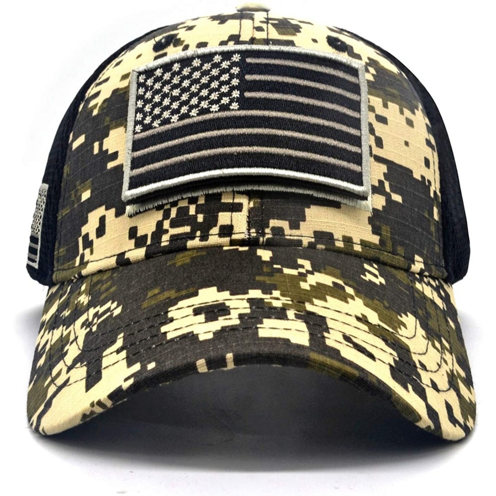 Baseball Caps Baseball Cap Low Profile American USA Flag Hat Adjustable Camo Mesh Unisex Caps - Tree Camo - CJ18R9597W6 $14.01