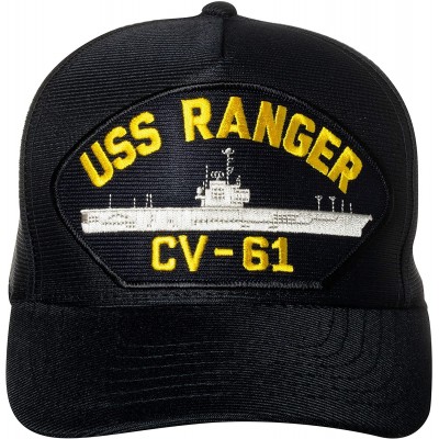 Baseball Caps United States Navy USS Ranger CV-61 Supercarrier Ship Emblem Patch Hat Navy Blue Baseball Cap - C518UUW9WEY $18.00