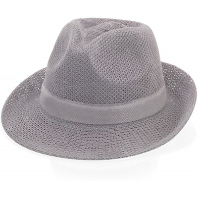 Fedoras Women's Summer Hat Trilby/Fedora - Grey - CT11YVKEWQZ $19.97