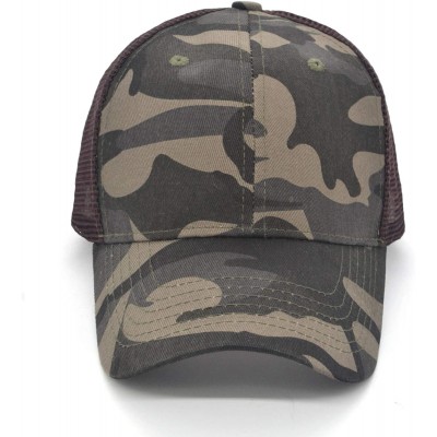 Baseball Caps Profile Baseball Trucker Adjustable Outdoor - Camouflage + Brown Grid - C6184K96A08 $10.81