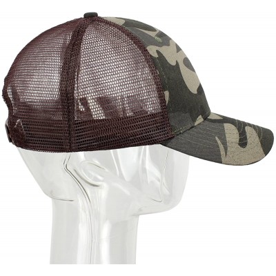 Baseball Caps Profile Baseball Trucker Adjustable Outdoor - Camouflage + Brown Grid - C6184K96A08 $10.81