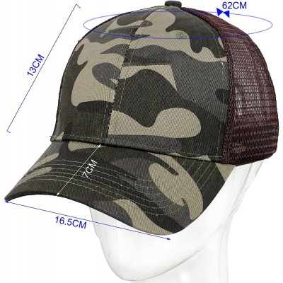 Baseball Caps Profile Baseball Trucker Adjustable Outdoor - Camouflage + Brown Grid - C6184K96A08 $10.81