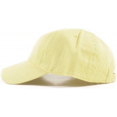 Baseball Caps Polo Style Baseball Cap Ball Dad Hat Adjustable Plain Solid Washed Mens Womens Cotton - Light Yellow - CP18WC6L...