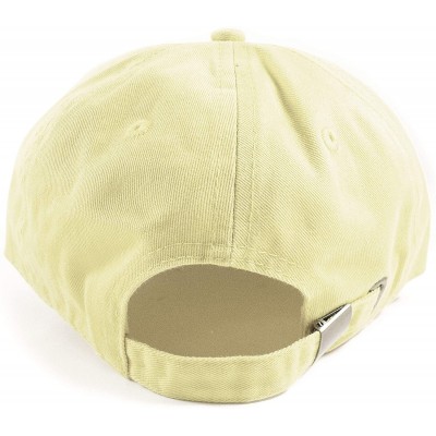 Baseball Caps Polo Style Baseball Cap Ball Dad Hat Adjustable Plain Solid Washed Mens Womens Cotton - Light Yellow - CP18WC6L...