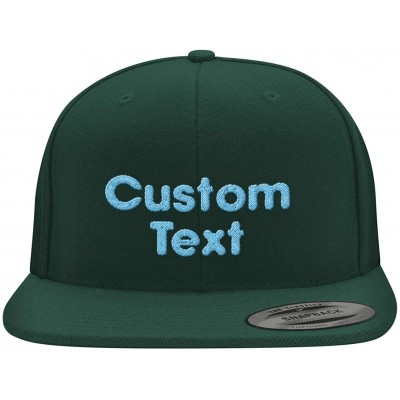 Baseball Caps Custom Embroidered 6089 Structured Flat Bill Snapback - Personalized Text - Your Design Here - Forest - CS18T2M...