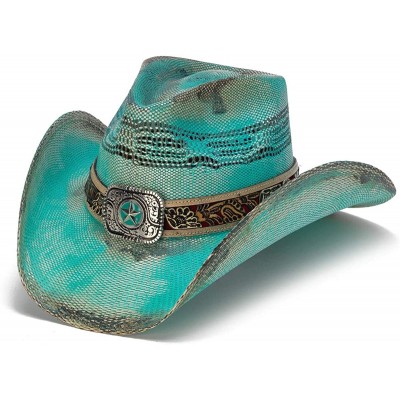 Cowboy Hats Women's Blue Inspiration Turquoise Lone Star Western Hat - CZ18OQT6ID5 $56.94