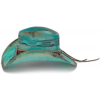 Cowboy Hats Women's Blue Inspiration Turquoise Lone Star Western Hat - CZ18OQT6ID5 $56.94