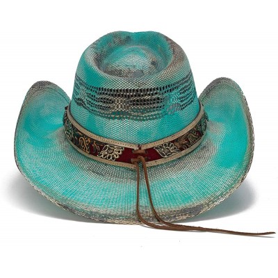Cowboy Hats Women's Blue Inspiration Turquoise Lone Star Western Hat - CZ18OQT6ID5 $56.94