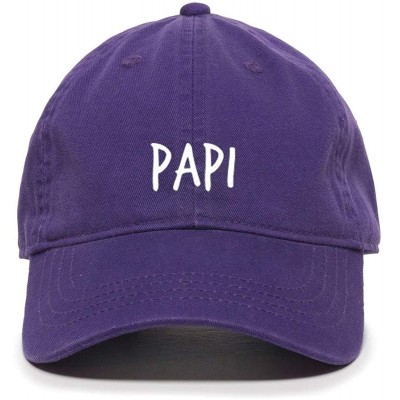 Baseball Caps Papi Daddy Baseball Cap- Embroidered Dad Hat- Unstructured Six Panel- Adjustable Strap (Multiple Colors) - Purp...