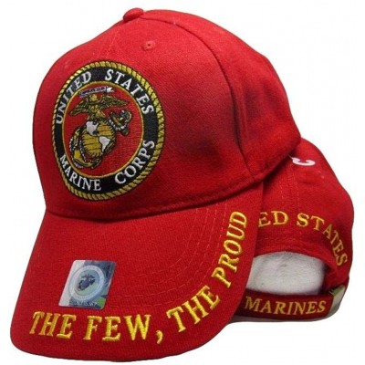 Baseball Caps Red Marines Marine Corps EGA The Few The Proud USMC Red Embroidered Cap Hat - CI18L9RX2TO $11.30