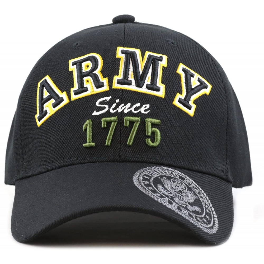 Baseball Caps 1100 Official Licensed U-S-Military Embroidered One Size Cap (Army) Black - CW12EBFJ27N $13.91