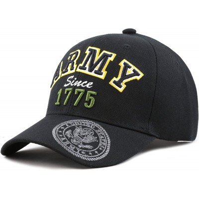 Baseball Caps 1100 Official Licensed U-S-Military Embroidered One Size Cap (Army) Black - CW12EBFJ27N $13.91