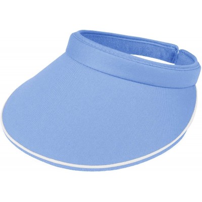 Visors Women's Cotton Twill Clip-On Visor-4115 - Light Blue - CB12HRQCCAB $18.98