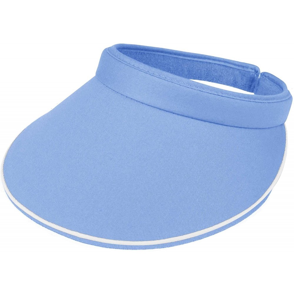 Visors Women's Cotton Twill Clip-On Visor-4115 - Light Blue - CB12HRQCCAB $11.14