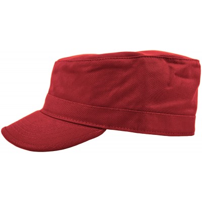 Baseball Caps Daily Wear Men's Army Cap- Cadet Military Style Hat - Red - C4184UI0GUU $9.54
