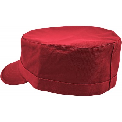 Baseball Caps Daily Wear Men's Army Cap- Cadet Military Style Hat - Red - C4184UI0GUU $9.54