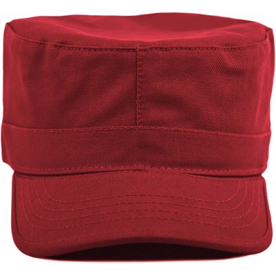 Baseball Caps Daily Wear Men's Army Cap- Cadet Military Style Hat - Red - C4184UI0GUU $9.54