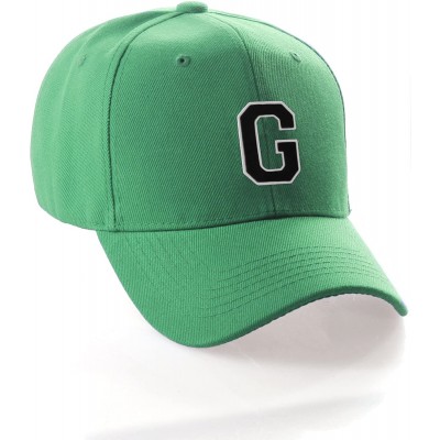 Baseball Caps Classic Baseball Hat Custom A to Z Initial Team Letter- Green Cap White Black - Letter G - CG18IDU5NW3 $11.87