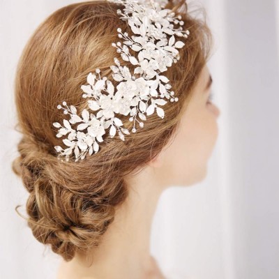 Headbands Handmade Headpiece Marquise Accessories - A-Silver - CW18QWKGR37 $27.86