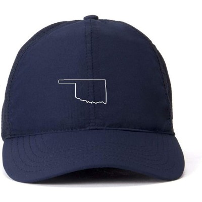 Baseball Caps Oklahoma Map Outline Dad Baseball Cap Embroidered Cotton Adjustable Dad Hat - Navy - CZ18ZO4L2GK $33.04
