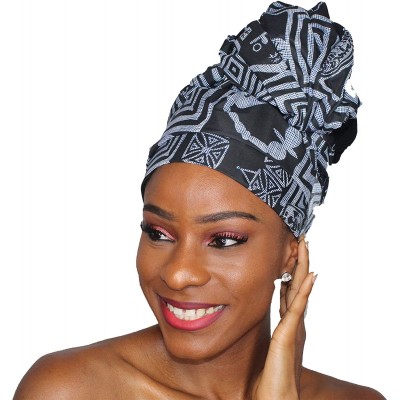 Headbands Ankara Headwrap Long Hair Head Wrap Turban and Scarf Dashiki African Print Kente and Stretch Jersey - CL18WKADXUX $...