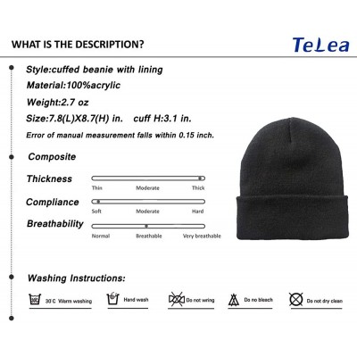 Skullies & Beanies 100% Acrylic Winter Cuffed Beanie with Soft Lining Adult Size for Men and Women - Black - CO18K2HT4A6 $13.49