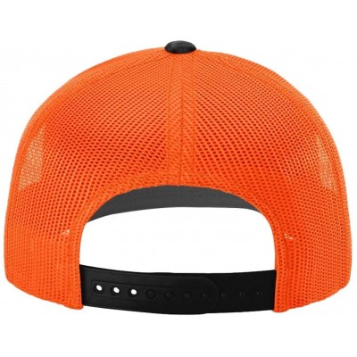 Baseball Caps Deer and Antlers Snapback Hat Curved Bill Trucker Mesh Back - Kryptek Typhon/Neon Orange - CV18QG3ILSK $27.25