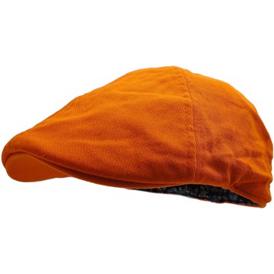 Newsboy Caps Men's Cotton Vibrant Colored Newsboy Cap - Orange - CV18933UXLL $12.68