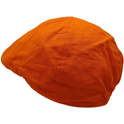 Newsboy Caps Men's Cotton Vibrant Colored Newsboy Cap - Orange - CV18933UXLL $12.68