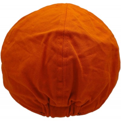 Newsboy Caps Men's Cotton Vibrant Colored Newsboy Cap - Orange - CV18933UXLL $12.68