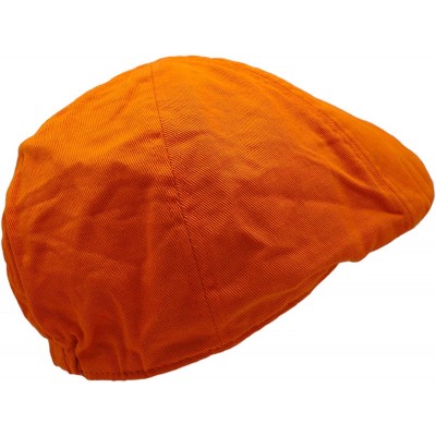 Newsboy Caps Men's Cotton Vibrant Colored Newsboy Cap - Orange - CV18933UXLL $12.68