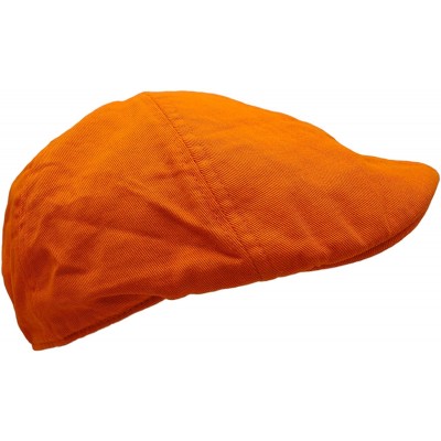 Newsboy Caps Men's Cotton Vibrant Colored Newsboy Cap - Orange - CV18933UXLL $12.68