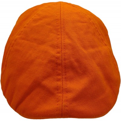 Newsboy Caps Men's Cotton Vibrant Colored Newsboy Cap - Orange - CV18933UXLL $12.68