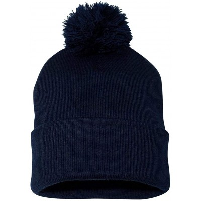 Skullies & Beanies SP15 - Pom Pom Knit Cap - Navy - CU11IRYMHHR $11.07