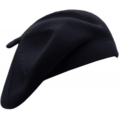 Berets French Beret Hat-Reversible Solid Color Cashmere Beret Cap for Womens Girls Lady Adults - Navy1 - CL192A9ICDE $20.25