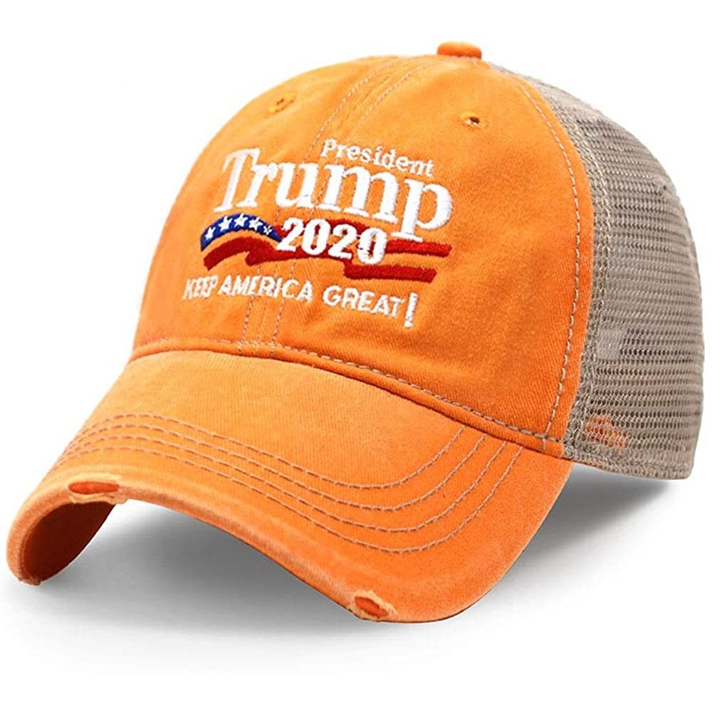 Baseball Caps Trump 2020 Keep America Great Campaign Embroidered US Hat Baseball Trucker Cap New TC101 TC102 - Tc102 Orange -...