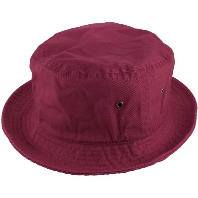 Bucket Hats 100% Cotton Packable Fishing Hunting Summer Travel Bucket Cap Hat - Burgundy - C918T5NSI8C $14.93