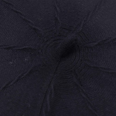 Berets French Beret Hat-Reversible Solid Color Cashmere Beret Cap for Womens Girls Lady Adults - Navy1 - CL192A9ICDE $20.25