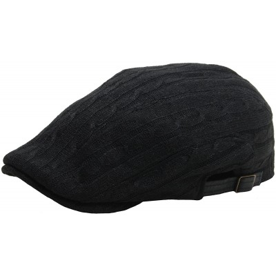 Baseball Caps Knit Tweed Pattern Beret Newsboy Cap Cabbie Flat Golf Gatsby Driving Hat - Black - CB12C3A1H4D $10.29