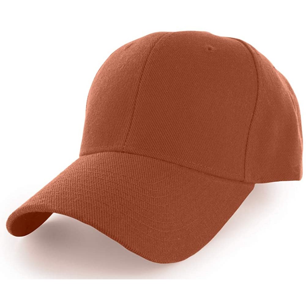 Baseball Caps Plain Baseball Cap Adjustable Men Women Unisex - Classic 6-Panel Hat - Outdoor Sports Wear - Rust - C518HD03OTM...