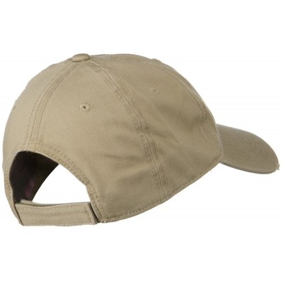 Baseball Caps Superior Garment Washed Cotton Twill Frayed Visor Cap - Khaki - CE11918DCAN $24.96